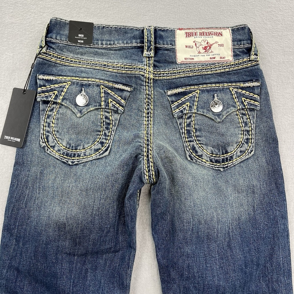 True Religion Jeans Womens 26 Fits 29x32 Ricki Lurex Relaxed Straight Super QT - Picture 5 of 16